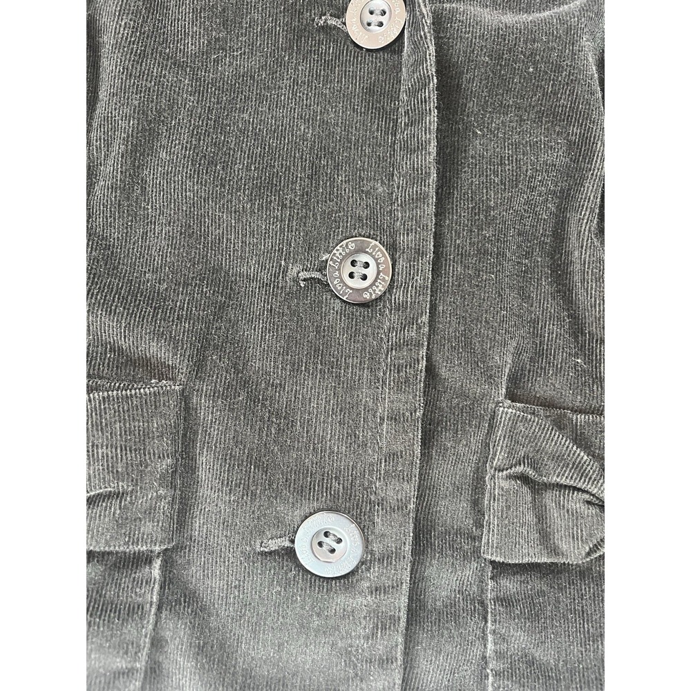 Live A little Black Corduroy Jacket Women Medium Y2K Button Up π Pockets Gilmore - Picture 10 of 12
